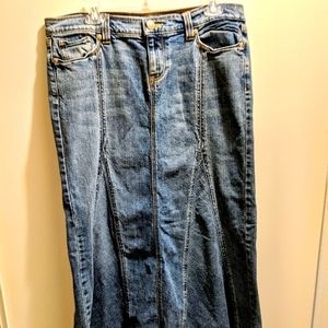 2000's Y2K Ultra Low Waist Maxi Denim Jean Skirt Old Navy 2000's style